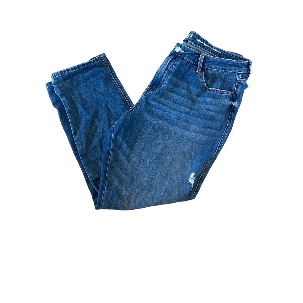 NY & Co Dream Curvy Boyfriend Distressed‎ Jeans sz 16 NWT